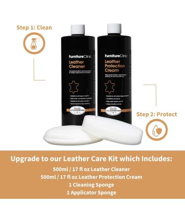 Furniture Clinic Leather Protection Cream - 2-in-1 Conditioner & Waterproofing | Protect & Nourish Leather Furniture Shoes & Car Seats | 8.5oz - Buy Online on GoSupps.com