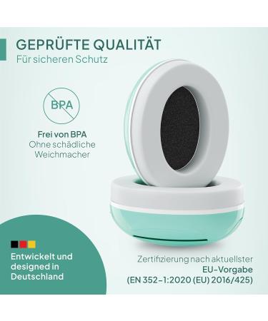 Senner Kidspro Flex | High-Quality Kids Earmuffs for Toddlers | Flexible Hearing Protection for Everyday Life Parties & Sports | Turquoise Noise-Cancelling Headphones - Buy Online on GoSupps.com