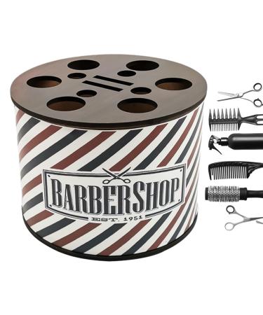 Salon Scissors Holder Box - Wooden Barber Organizer Shear Holder Round Salon Shear Holder Grooming Barber Tools Holder for Hairdressing Combs Hair Caits