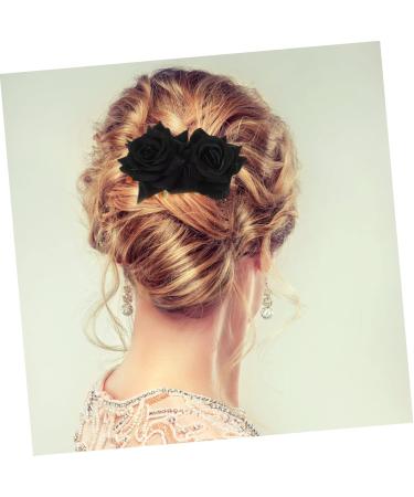 Beavorty 3 Sets Rose Hair Clip Rose Hair Comb Clip Black Rose Flower Hair Comb Wedding Hair Comb Hair Accessories for Women Wedding Bridal Bride The Flowers Steamed Stuffed Bun Abs - Buy Online on GoSupps.com