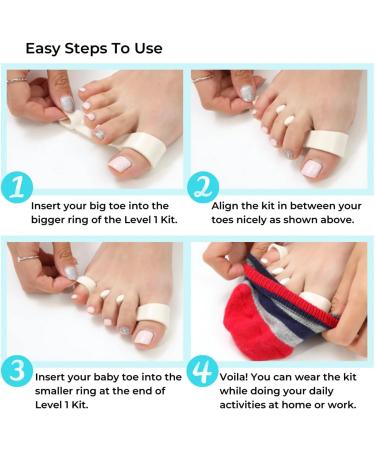 BodyFEET Aligners Kit - Posture Correction & Pain Relief for Hallux Valgus | Silicone Toe Pads & Separator for Small Toes (Black) - Buy Online on GoSupps.com