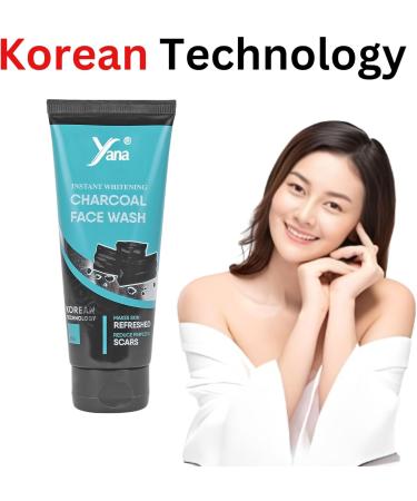 Yana Cosmetics Yana Instant Glow Charcoal Facewash Cleanser For Clean Face With Deep Cleansing Acne oil Pollution Control & Dirt Control Face Wash No Paraben & Sulfate Free By Korean Technology for women - Buy Online on GoSupps.com