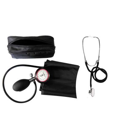 Blood pressure monitor 1-tube + stethoscope double head black Double head stethoscope - stethoscope plus BP device