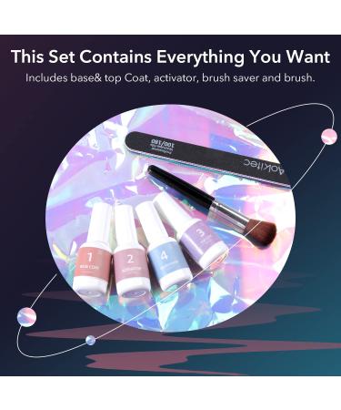 Dipping Powder Nails Set - Aokitec 26PCS Starter Kit | 20 Colors Acryl Glitzer Nail Powder with Activator | DIY Manicure & Nail Art - SpaceWalk - Buy Online on GoSupps.com