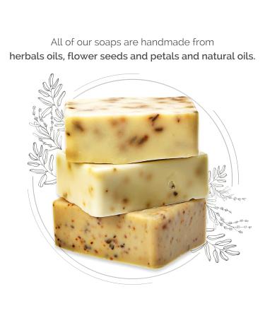 All Natural Handmade Soap Bars Set with Wooden Dish - Rose Lavender & Olive Oil - Eco-Friendly Luxury - Made in Europe - Buy Online on GoSupps.com