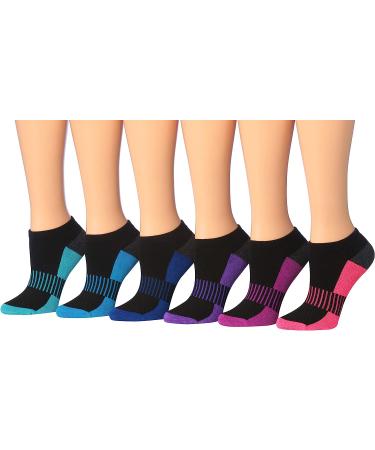 Tipi Toe Women's 12-Pairs Low Cut Athletic Socks with Arch Design - Black + Color Options - Buy Online on GoSupps.com