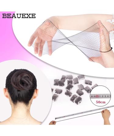 BEAUEXE Black Hairnets 30 PCS - Invisible Elastic Edge Mesh for Women - Perfect for Bun, Ballet, Kitchen, and Food Service - Buy Online on GoSupps.com