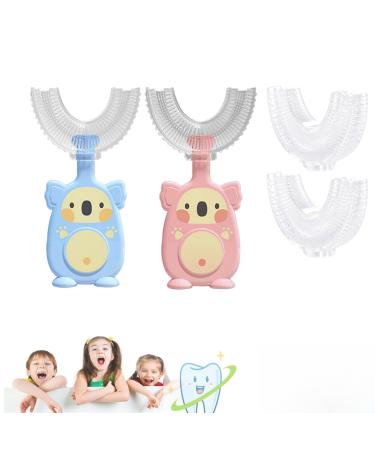 360 U-shaped toothbrush for toddlers for children aged 2 6 and 2 4 and 4 7 and 6 8 years all rounded teeth round wide 3 pages foam manual for boys and girls2 Coala toothbrushes + 2 essays - Buy Online on GoSupps.com