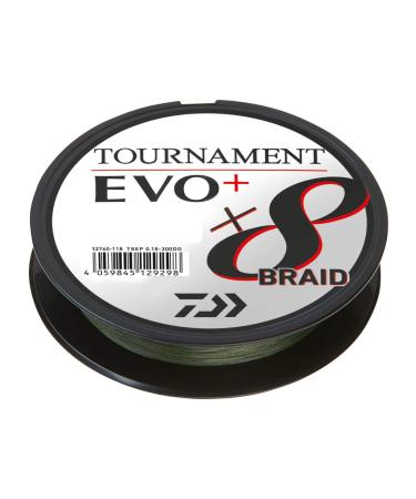 Daiwa Tournament X8 Braid EVO+ 270m Dark Green braided fishing line 0.16