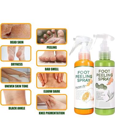 Foot Peeling Spray Orange Oil Foot Peeling Spray That Remove Dead Skin Tea Tree Foot Peeling Spray Remove Dead Skin within Seconds Exfoliator For Cracked Rough Heels Dry Toe Skin&Calluses (2Pcs) Orange+Green - Buy Online on GoSupps.com