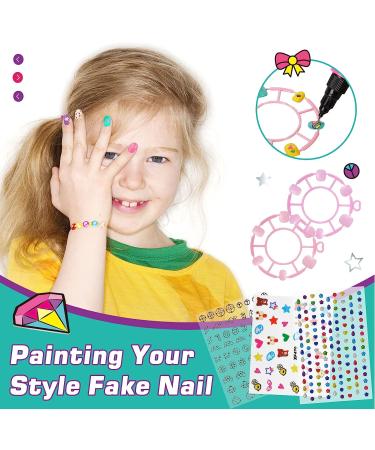 Amagoing Nail Art Kit for Kids with Nail Dryer, 2 in 1 Pens, Fake Nails, DIY Stickers - Birthday & Christmas Gift for Girls Ages 6-12 - Buy Online on GoSupps.com