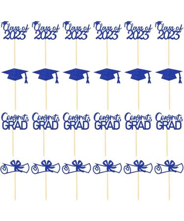 Vigcebit Graduation Cupcake Toppers 2023 | Graduation Cupcake Toppers | Class of 2023 Graduation Cupcake Toppers Diploma Grad Caps Cake Toppers Picks for Graduation Blue - Buy Online on GoSupps.com