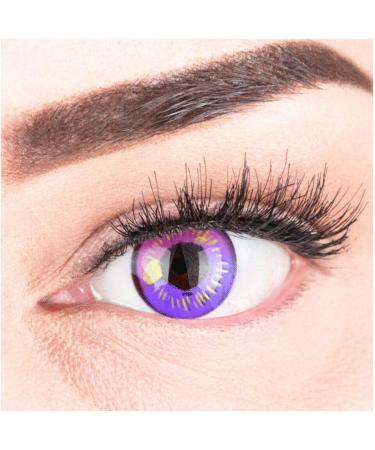 Buy MeralenS Purple Contact Lenses - Anime Violet Circle Lenses for Cosplay | High Coverage No Prescription Free Lens Case - Buy Online on GoSupps.com