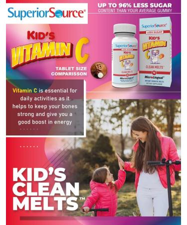 Superior Source Kids Vitamin C 125mg Quick Dissolve Sublingual Tablets 90 Ct - Immune Support & Non-GMO - Buy Online on GoSupps.com