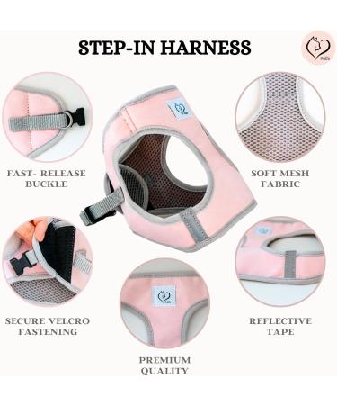 Buy Belffy Cat Dishes & Leash Set - Automatic Leash for Cats Kittens & Dogs | Outbreakproof Jacket & Leash for All Sizes - Medium Pink - Buy Online on GoSupps.com