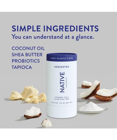 Natural Plastic-Free Deodorant with Baking Soda | Aluminum-Free for Women and Men | Coconut Oil, Shea Butter, Probiotics | Unscented - Buy Online on GoSupps.com