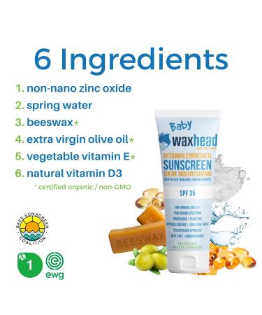 Waxhead Baby Sunscreen and Lip Balm Bundle - SPF 35, Natural & Safe for Sensitive Skin - Buy Online on GoSupps.com
