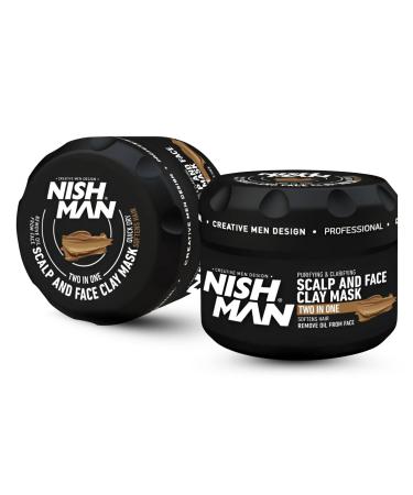 NISHMAN Scalp & Face Clay Mask 450g Deep Cleansing Moisturizing and Detoxifying Formula for Clearer Smoother Skin Purifying Clay Treatment for All Skin Types