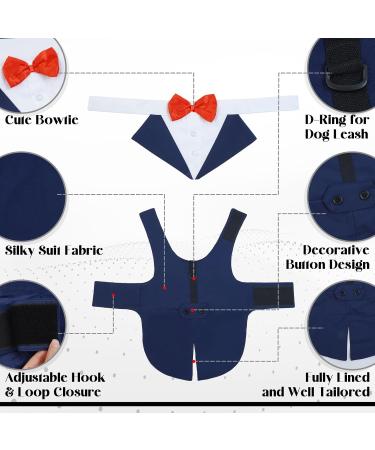 Shop Dog Smoking Suit & Bandana Set - Formal Pet Clothing for Weddings Birthdays & Holidays - Adjustable Tie Shirt (Blue Size S) - Buy Online on GoSupps.com