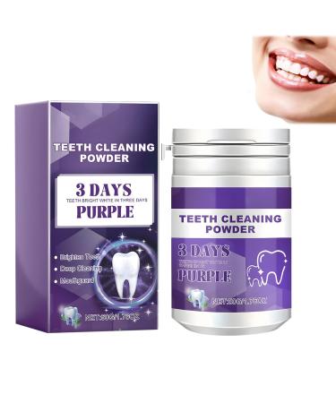 3 Days Tooth Powder Purple Teeth Cleaning Powder 3 In 1 Natural Pearl Probiotic Tooth Powder Instant Glowing Teeth Powder with Mint Refreshing Taste Reduce Stains and Yellow Effectively (1pc) 1.76 Ounce (Pack of 1)