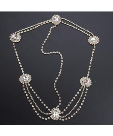 Xerling Clear Rhinestones Gold Head Chain for Women - Bridal Festival Hair Accessories - Buy Online on GoSupps.com