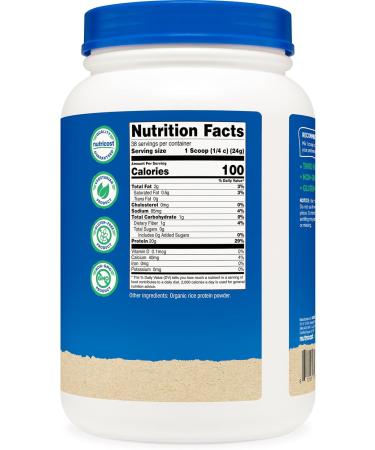 Nutricost Organic Rice Protein Powder (2 LB) - Gluten-Free Non-GMO (from Brown Rice) - Buy Online on GoSupps.com