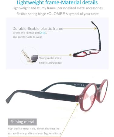 Vintage Round Reading Glasses 2.75 for Men and Women - Flexible Spring Hinge - Comfortable Eyeglasses in 4 Mix Colors - Buy Online on GoSupps.com