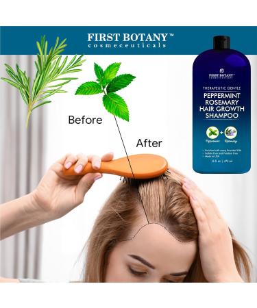 Peppermint Rosemary Hair Regrowth Shampoo - Anti Hair Loss Hydrating & Volumizing for Men & Women | 16 fl oz International Shipping - Buy Online on GoSupps.com