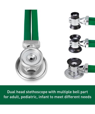 HONSUN Sprague Rappaport Dual Head Stethoscope - Professional Cardiology Stethoscope for Adults & Kids - Ideal for Doctors, Nurses, Medical Students & Home Use - Green - Buy Online on GoSupps.com