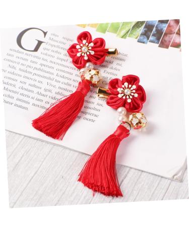 ibasenice 3 Pairs Hair Clips for Kids Hair Clips for Bows Kids Hairpin for New Year Hair Clips for Children Barrettes for Girls Hair Barrettes Tassel Hairpin Issue Card Chinese Style - Buy Online on GoSupps.com
