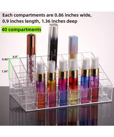 Clear Acrylic 40 Grids Lipstick Holder Organizer - Storage Display Case for Lip Gloss Tubes - Buy Online on GoSupps.com
