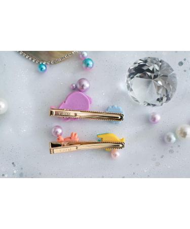 Summer Crystal Mermaid Sea Life Alligator Barrettes Hair Clips - 4Pcs Set for Girls, Kids, and Women - Buy Online on GoSupps.com