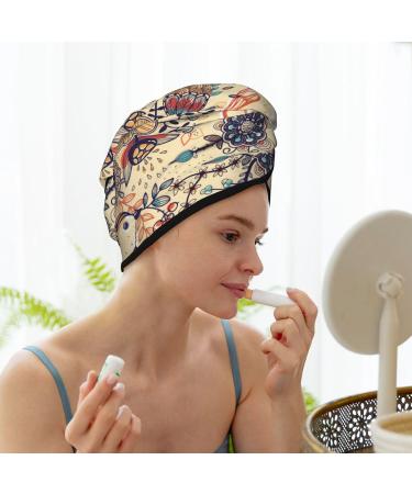 Floral Microfiber Hair Towel for Women - Super Absorbent Quick Dry Coral Velvet Wrap for Long Curly & Thick Hair - Buy Online on GoSupps.com