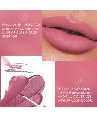 2PCS Long Lasting Waterproof Lip Liner and Lipstick Set - Highly Pigmented Lip Makeup Kit for Daily & Holiday Gifts (09) - Buy Online on GoSupps.com