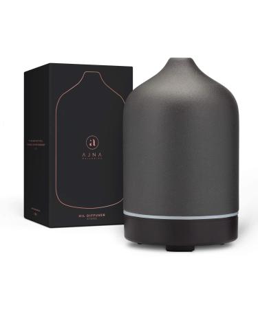 Ajna Ceramic Essential Oil Diffuser - Elegant Aromatherapy Diffuser Ceramic Carbon for Home and Office - 3 in One Diffuse, Humidify and Ionize - Easy to Use 100ml 100ml Carbon