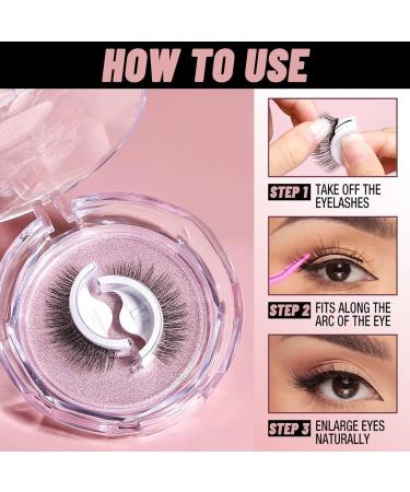 Buy 2 Pairs/3Pcs Self-Adhesive Eyelashes | Reusable Waterproof Lashes Long Natural & Thick - International Shipping Available - Buy Online on GoSupps.com