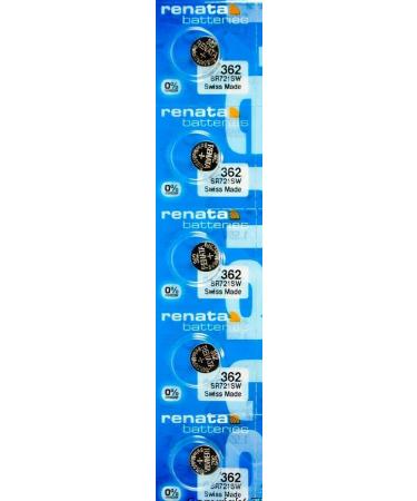 Pkg/5 Type 362 Renata Swiss Watch Batteries