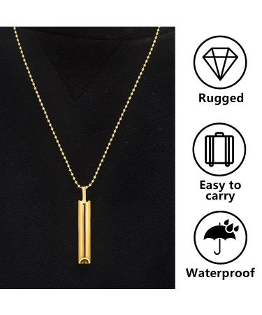 Stress-Reducing Breathing Necklace Set - Anxiety Relief Jewelry for Women | Gold & Black - Buy Online on GoSupps.com