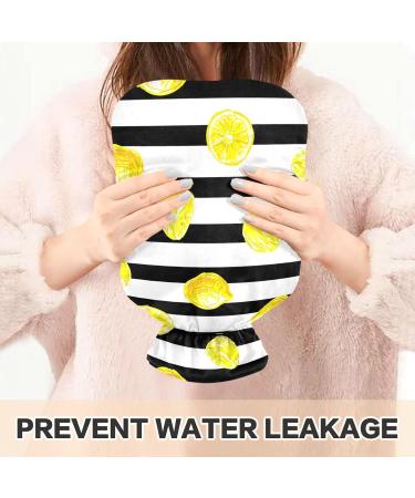 NAANLE Striped Lemon Heat Bottle - 1L Transparent Hot Water Bottle with Cover for Bed & Pain Relief - Ideal for Heat & Cold Therapy - Buy Online on GoSupps.com