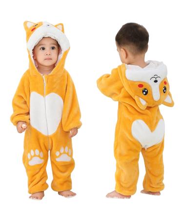 COOKY.D Unisex Winter Hooded Romper Jumpsuit 2-36 Months 18-24 Months Dog
