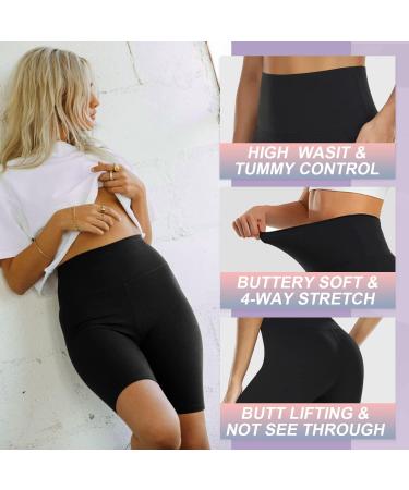 Blongw 3 Pack Women's High Waist Sports Shorts & Leggings - Opaque Hotpants for Yoga & Gym | S-M Black/White/Beige - Buy Online on GoSupps.com