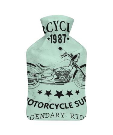 Motorcycle Hot Water Bottle With Cover Plush Bed Bottle Hand Warmer For Adults And Children 26.5X15.3cm