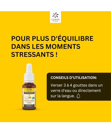 Lemon Pharma Gouttes Fleurs de Bach N 39 Bio m lange traditionnel pour accompagner les moments charg s du quotidien vegan 10 ml - Buy Online on GoSupps.com