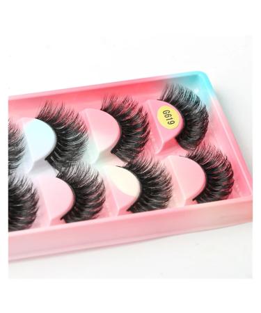 UAMOU 2/20/100 Boxes Mink Lashes Eyelashes 5 pairs Natural Curly Fake Eyelashes Thick Maquiagem Lash Extension Makeup Tools Cheerfully (Color : 5 pairs G619CS Size : 2 boxes)