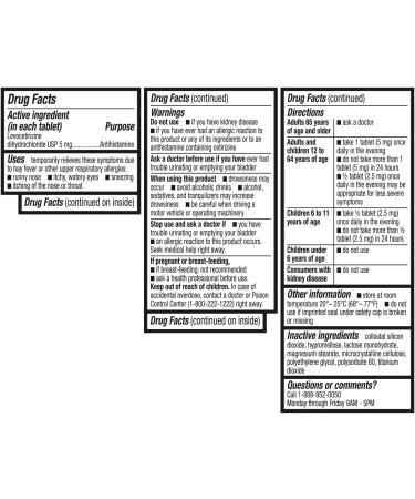HealthA2Z Allergy Relief | Levocetirizine Dihydrochloride 5mg | 24 Hours | Antihistamine | Relief from Sneezing Runny Nose Itchy Nose and Eyes (120 Counts) - Buy Online on GoSupps.com