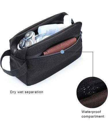 Men's Portable Waterproof Toiletry Bag - Etercycle Travel Wash Bag for Gym, Shower, and Bathroom - Dopp Kit Makeup Organizer with Handle (Black) - Buy Online on GoSupps.com