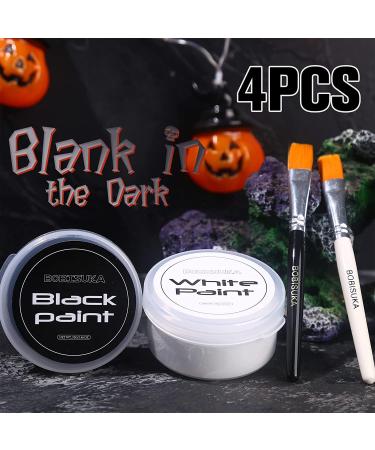 Bobisuka Glow in the Dark Face & Body Paint Set - Large Capacity Palette Kit for Art, Theater, Halloween - 140g Black & White - Buy Online on GoSupps.com