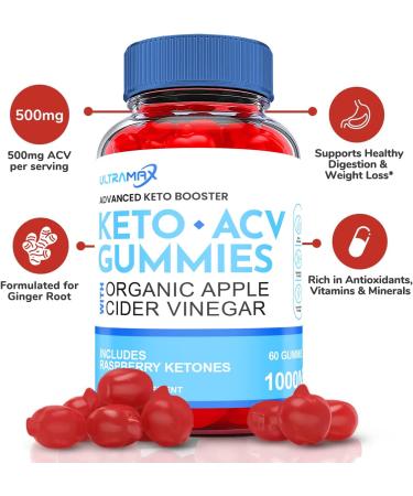 Ultramax Keto Gummies - Official Vegan Formula with ACV for Weight Loss (60 Gummies) - Buy Online on GoSupps.com
