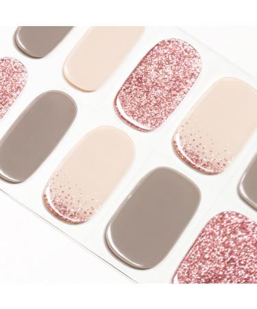 DANNI & TONI 28 Stickers Semi Cured Gel Nail Polish Strips Gel Nail Stickers (Young And Beautiful) Salon-Quality Gel Nail Polish Strips Manicure Stickers Set