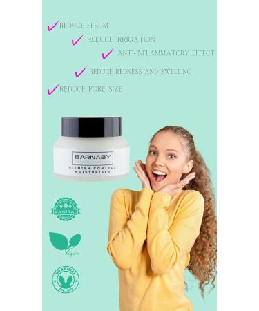 Blemish Control Moisturiser Barnaby Skincare Reduce Acne Spots Imperfections with Tea Tree for anti-bacterial anti-inflammatory effect - Buy Online on GoSupps.com